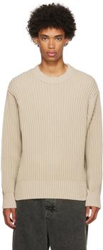 AMI | Beige Organic Cotton Sweater商品图片,