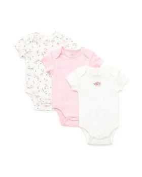 Little Me | Girls' Rose Bodysuits, 3 Pack - Baby 满$100享8.5折, 满折