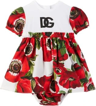 Dolce & Gabbana | Baby Red Floral Dress & Bloomers Set,商家Ssense US,价格¥3725