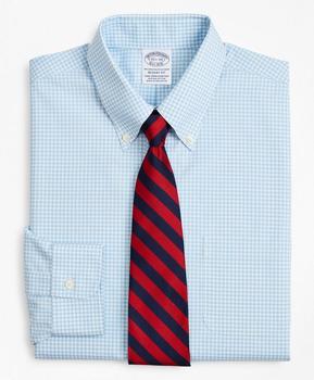 Brooks Brothers | Stretch Regent Regular-Fit  Dress Shirt, Non-Iron Poplin Button-Down Collar Gingham商品图片,5折