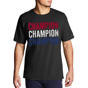 CHAMPION | Men's Red, White & Blue Logo Graphic Short-Sleeve T-Shirt商品图片,7折