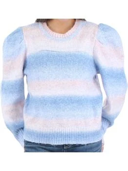 推荐Womens Knit Puff Sleeve Crewneck Sweater商品