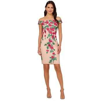 Adrianna Papell | Women's Cascading Florals Off-The-Shoulder Dress 5.9折