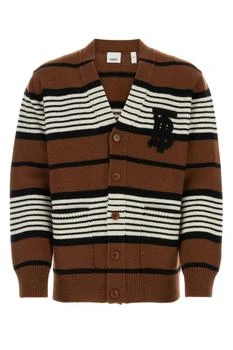 Burberry | Burberry Logo Detailed Striped Cardigan 6.2折