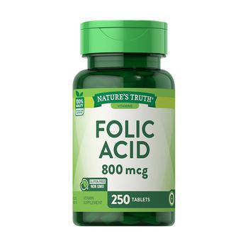 商品Natures Truth Folic Acid 800 Mcg Vitamin Supplement Tablets, 250 Ea图片