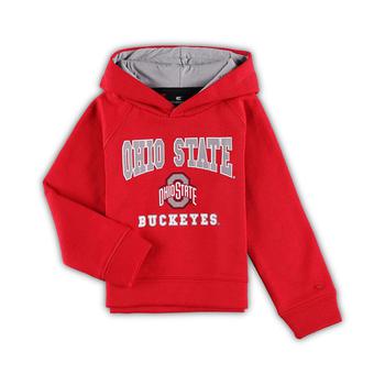 Colosseum | Toddler Boys and Girls Scarlet Ohio State Buckeyes Chimney Sweep Raglan Pullover Hoodie商品图片,