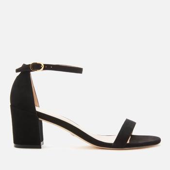 stuart weitzman凉鞋推荐, Stuart Weitzman | Stuart Weitzman Women's Simple Suede Block Heeled Sandals - Black商品图片 