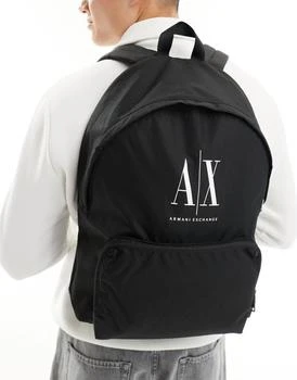 Armani Exchange | Armani Exchange logo backpack in black 