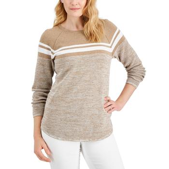 Karen Scott | Women's Cotton Colorblocked Sweater, Created for Macy's商品图片,2.7折