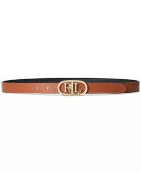 Ralph Lauren | Women's Logo Reversible Skinny Leather Belt,商家Macy's,价格¥346