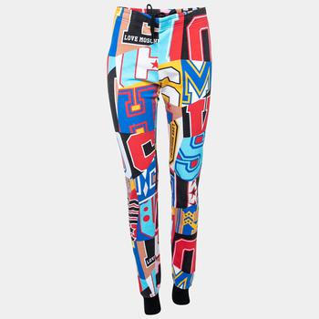 推荐Love Moschino Multicolor Printed Cotton Drawstring Track Pants M商品