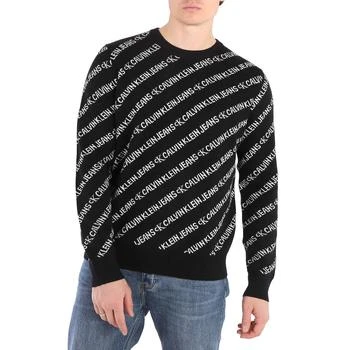 Calvin Klein | Men's Black Institutional All Over Print Pullover 3.7折, 满$75减$5, 满减