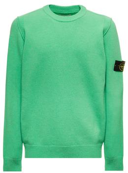 Green Wool Sweater with Logo Stone Island Man product img