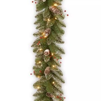 National Tree Company | 9' x 10" Glittery Mountain Spruce Garland with Clear Lights,商家Macy's,价格¥352