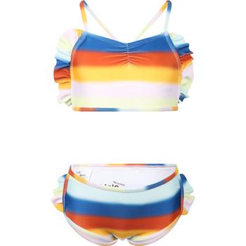 推荐Tiny rainbow ruffled bikini in colorful stripes商品
