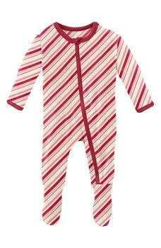 KicKee Pants | Stripe Print Zipper Footie 4.6折, 独家减免邮费