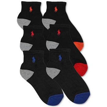 商品Ralph Lauren | 6-Pk. Color-Blocked Quarter Low-Cut Socks, Little Boys & Big Boys,商家Macy's,价格¥129图片