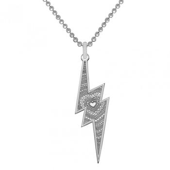 小银瓶, Cartergore | Cartergore Small Lightning Bolt Silver Pendant Necklace Colour: SILVER商品图片 6.4折