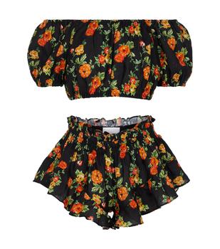 CAROLINE CONSTAS图片, CAROLINE CONSTAS | Exclusive to Mytheresa – Floral linen bandana, crop top and shorts set商品图片 6折