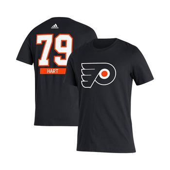 亚历山大王联名阿迪达斯, Adidas | Men's Carter Hart Black Philadelphia Flyers Player Name & Number T-shirt商品图片 