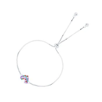 Macy's | Cubic Zirconia Micro Pave Heart Adjustable Bolo Bracelet in Sterling Silver (Also in 14k Gold Over Silver),商家Macy's,价格¥197