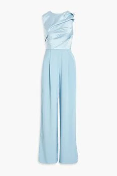 MIKAEL AGHAL | Satin-paneled crepe wide-leg jumpsuit,商家THE OUTNET US,价格¥1111