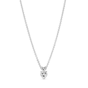 潘多拉项链, PANDORA | Double Heart Pendant Sparkling Collier Necklace 45 cm商品图片 6.1折