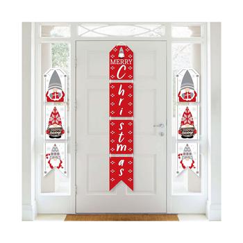 商品Christmas Gnomes - Hanging Vertical Paper Door Banners - Holiday Party Wall Decoration Kit - Indoor Door Decor图片