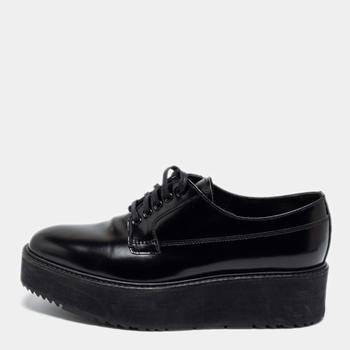 prada derby, [二手商品] Prada | Prada Black Leather Derby Sneakers  Size 38商品图片 9.6折, 满1件减$100, 满减