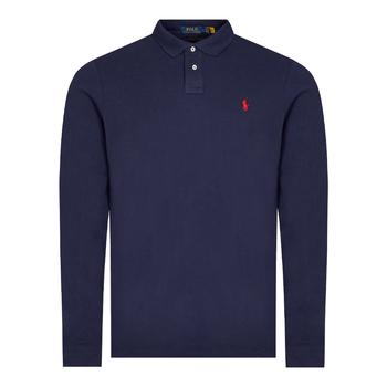 推荐Polo Ralph Lauren Custom Slim Fit Long Sleeve Polo Shirt - Dark Blue商品