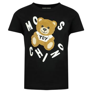 商品Moschino | Black Short Sleeve Teddy & Logo Print T Shirt,商家Designer Childrenswear,价格¥453图片