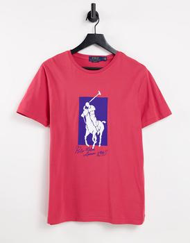Ralph Lauren | Polo Ralph Lauren large player print t-shirt in red商品图片,6折