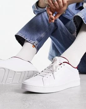 推荐Tommy Hilfiger court sneaker leather trainers in white商品