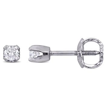 商品14K White Gold 1/10 CT TDW Diamond Stud Earrings图片