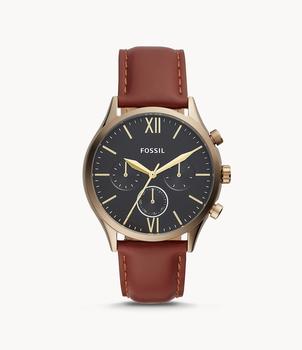 Fossil | Fossil Men's Fenmore Midsize Multifunction, Brown-Tone Stainless Steel Watch商品图片,3.5折