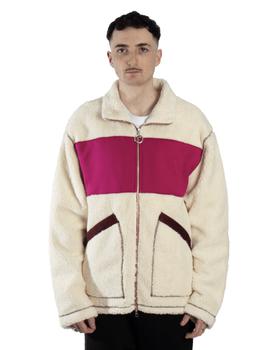 推荐ami organic-cotton blend fleece jacket in off white商品