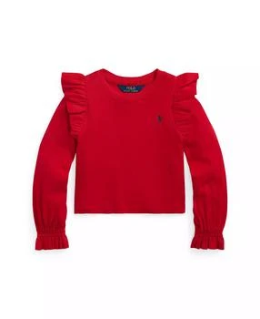 Ralph Lauren | Toddler and Little Girls Ruffled Cotton-Modal Long-Sleeve Sweatshirt,商家Macy's,价格¥232