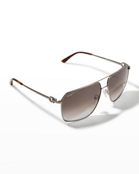 推荐Men's Navigator Gancio Logo Sunglasses商品