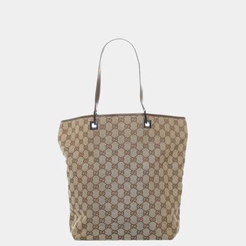 古驰托特包, [二手商品] Gucci | Gucci Brown/Beige GG Canvas Tote Bag商品图片 9.1折