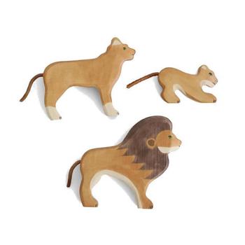 商品Merci Bisous | Wooden Lion Family Set - Holztiger,商家French Wink,价格¥352图片