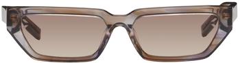 Alexander McQueen | Brown Rectangular Sunglasses商品图片,独家减免邮费