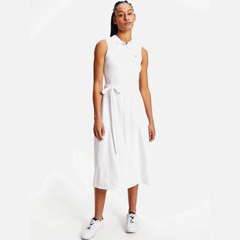 推荐Tommy Hilfiger Women's Flare Midi Polo Dress - White商品