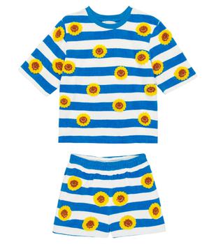 推荐Striped terry T-shirt and shorts set商品