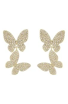 BAUBLEBAR | Butterfly Pavé Crystal Drop Earrings,商家Nordstrom Rack,价格¥135