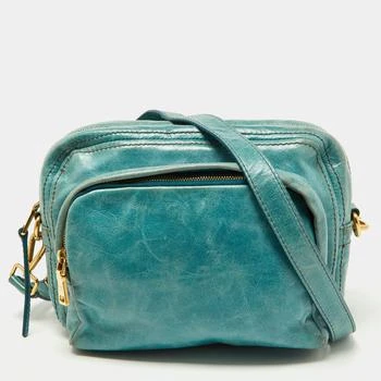 推荐Prada Blue Vitello Shine Leather Crossbody Bag商品