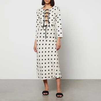 推荐Naya Rea Emma Polka-Dot Canvas Midi Dress商品