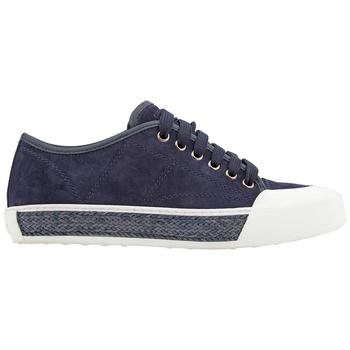 推荐Ladies Suede And Woven Leather Low-top Sneakers商品