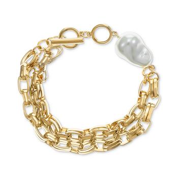 商品Gold-Tone Imitation Pearl Chain Link Bracelet, Created for Macy's,商家Macy's,价格¥289图片