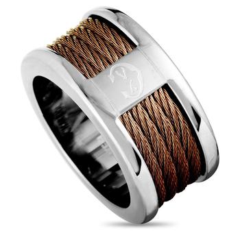 推荐Charriol Forever Stainless Steel and Bronze PVD Cable Band Ring商品