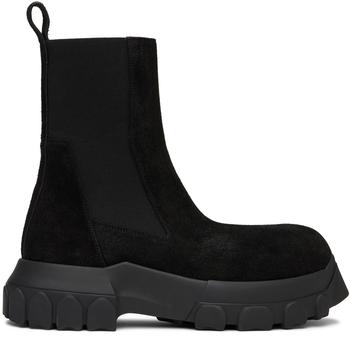 rick owens tractor, Rick Owens | 黑色 Beatle Bozo Tractor 中筒靴商品图片 